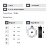 NURSAN 161212 Statör 12V 130A Y.M Opel Dizel - Palio - Klimalı Land Rover-Jcb - 2