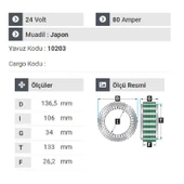 NURSAN 160724 Statör 24V 80A Y.M 1838 Ford Cargo 2010.2014 Aralığı thumbnail 2