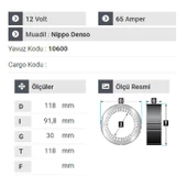 NURSAN 160312 Statör 12V 65A Tip Fiat Doblo Statör - 2