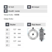 NURSAN 153312 Alternatör Statör Tümosan Traktör 12V 80 Amper thumbnail 2