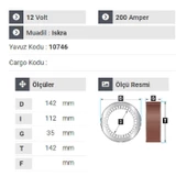 NURSAN 170312 Statör 12V 200A Y.M Mitsubişhi Prestij 2010.2011 Sonrası thumbnail 2