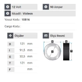 NURSAN 171212 Statör 12V 90A Vısteon Tip Ford Fiesta Y.M - 2