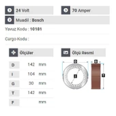 NURSAN 177524 Statör 24V 70A İveco Daf-Setra-303-302 Mercedes Muhtelif Araçlar thumbnail 2