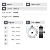 NURSAN 177424 Statör 24V 140A V8 Mercedes 403 - 304 Otobüs Y.M. Man thumbnail 2