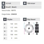 NURSAN 177612 Statör 12V 150A Y.M Mercedes Volsvagen Volvo Tax Gurubu Kulaklık thumbnail 2