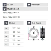 NURSAN 177212 Statör 12V 90A Passat 1.9-Bora-Golf-Polo-T4.Porter-V184 Toyota Benzinli - 2