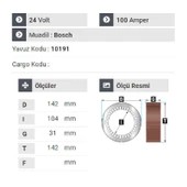 NURSAN 177824 Statör 24V 100A Otokar Sultan Otobüs E.M thumbnail 2