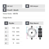 NURSAN 179024 Statör 24V 100A İsuzu Novo Lux.Ultra. - 2