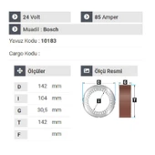 NURSAN 177924 Statör 24V 85A Tır-Otobüs Grubu Muhtelif Araçlar Çift Sargı Klimalı - 2