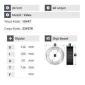 NURSAN 181424 Statör 24V 60A Renault - Iveco -Volvo Tır Fantuzi -Volvo Kepçe thumbnail 2