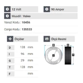 NURSAN 180712 Statör 12V 90A Peugeot Boxer - Partner - Fiat Ducato - Citroen - Bmv - 2