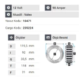 NURSAN 181812 Statör 12V 90A Fiat Albea Multijet thumbnail 2