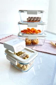 Fika Glace Vakumlu Cam Saklama Kabı Bej 5 Parça Set - 3