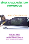 2 Adet Araba Yan Cam Güneşlik Perde Araç Arka Yan Cam Perdesi - 1