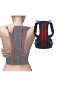 Unisex Siyah Çift Balenli Dik Duruş Kamburluk Önleyici Ortopedik Bel Sırt Omuz Korsesi thumbnail 2