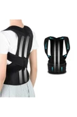 Unisex Siyah Çift Balenli Dik Duruş Kamburluk Önleyici Ortopedik Bel Sırt Omuz Korsesi thumbnail 1