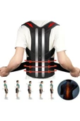 Kamburluk Önleyici Korse Unisex Siyah Çift Balenli Dik Duruş Korsesi Ortopedik Bel Sırt Omuz Korsesi - 1