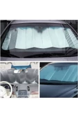 Araba Ön Cam Güneşliği Balonlu Metalize Parlak Alüminyum Katlanabilir Oto Güneşlik 130x60 cm Uyumlu - 1
