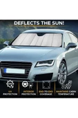 Araba Ön Cam Güneşliği Balonlu Metalize Parlak Alüminyum Katlanabilir Katlanabilir Ön Cam Güneşlik thumbnail 8