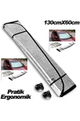 Katlanabilir Parlak Oto Araba Ön Cam Güneşlik 130 Cm X 60 Cm thumbnail 3