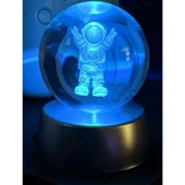 Astronot Plastik altlıklı Işıklı Cam Küre 6 Cm - 1