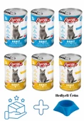 Ton Balıklı Yaş Konserve 400 Gr ve Tavuklu Yetişkin Kedi Maması 400 Gr - 3'er Adet - 1