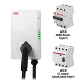 Terra Ac 22 kW Duvar Tipi Elektrikli Kablolu Araç Şarj Ünitesi+Abb Basıc 3X40 Amper Sigorta +40 Amper KAaçak Akım Rolesi - 2