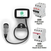 Wallbox Commander 2 22 Kw 5 Metre Kablolu Elektrili Araç Şarj İstasyonu+Abb Basıc 3X40 Amper Sigorta +40 Amper Kaçak Akım Rolesi - 2