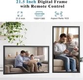 Nethgrow Büyük Dijital Resim Çerçevesi 21.5 Inc 2.4 5G WiFi 1080p - Siyah Wifi - 2