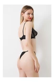KEMSON Balenli Siyah Püsküllü Dantelli Bralet Takım (Sütyen&Tanga) 0020 - 3