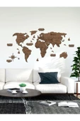 KEMSON World Map 2d Ahşap Dünya Haritası Duvar Dekoru - 3