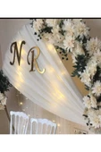 GİZEM SHOP Söz Nişan Kına 30 cm Pleksi Ayna Baş Harf Gold - 4