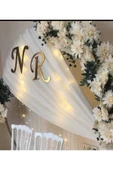 GİZEM SHOP Söz Nişan Kına 30 cm Pleksi Ayna Baş Harf Gold - 4