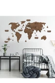 GİZEM SHOP 2d Ahşap Dünya Haritası Duvar Dekoru World Map  lardan - 5