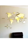 HYL Gold 2D Dünya Haritası World Map Gold Pleksi Harita - 2