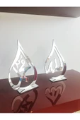 HYL Allah Muhammed Lafzı Aynalı Pleksi Masa Üstü Biblo Lazer Kesim - 2
