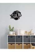 GİZEM SHOP Aslan Duvar Dekoru Duvar Süsü, Ahşap Lazer Kesim Dekoratif Tablo Siyah - 5