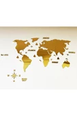 KEMSON Gold 2D Dünya Haritası World Map Gold Pleksi Harita - 4