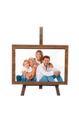 KEMSON Şövale Lazer Kesim Mini Şövale Çerçeve Ayağı Ceviz 12x19 Cm 3 Adet - 2