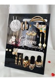 GİZEM SHOP Siyah Kişiye Özel Küpe,Yüzük,Kelepçe,Takı Organizeri Hediyelik - 2