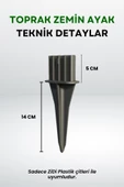 Çit Uyumlu 10'lu Toprak Zemin Ayak - Siyah - 2
