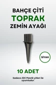 Çit Uyumlu 10'lu Toprak Zemin Ayak - Siyah - 1