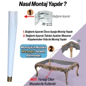 Suit Masa Dresuar Ayağı 75 cm Plastik Beyaz Ayak Mutfak Yemek Masası Mobilya Ayakları Beyaz - 5