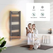 Duffmart Rainbow 6/7 Antrasit Düz Havlupan Radyatör thumbnail 3