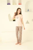 Kız Çocuk Pamuk Kısa Kollu Pijama Takımı 20364 - 9