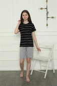 Kız Çocuk Penye Şortlu Pijama Takım 20405 - 1