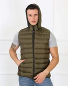 Erkek Kapşonlu Haki Şişme Yelek 75100 thumbnail 1