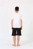 Erkek Genç Garson Boy Kısa Kol Ekru Penye Şortlu Pijama Takımı 20377 - 4