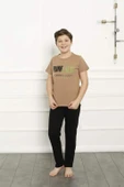 Erkek Çocuk Pamuk Kısa Kollu Pijama Takımı 20383 - 3