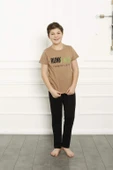 Erkek Çocuk Pamuk Kısa Kollu Pijama Takımı 20383 - 1